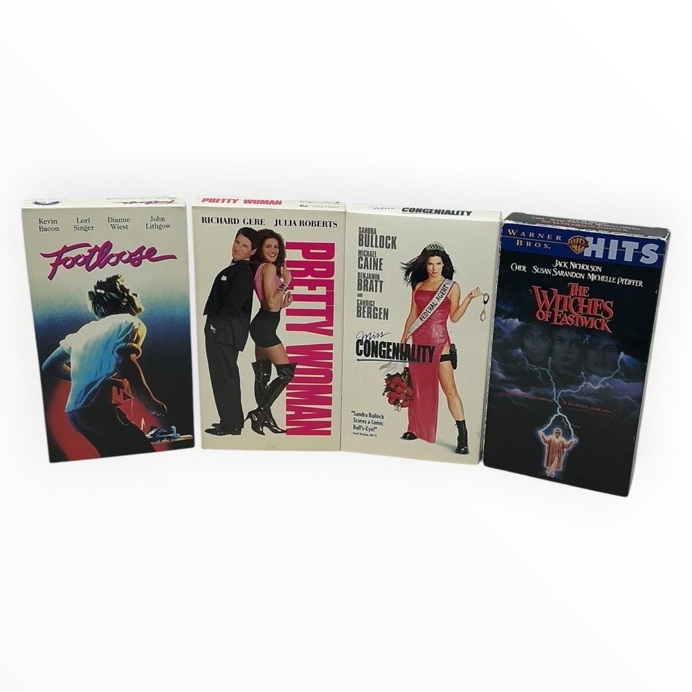 Chick‎ Flicks VHS Movies Lot Of 4 Footloose Pretty Woman Witches Congeniality